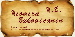 Miomira Bukovičanin vizit kartica
